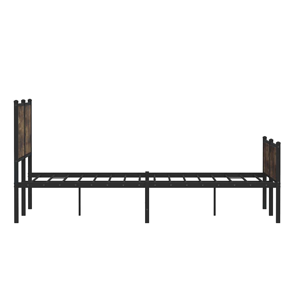 sengeramme uden madras 140x200 cm metal røget egetræsfarve