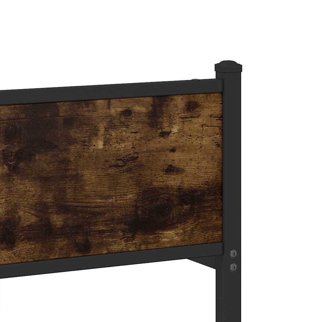 sengeramme uden madras 140x200 cm metal røget egetræsfarve