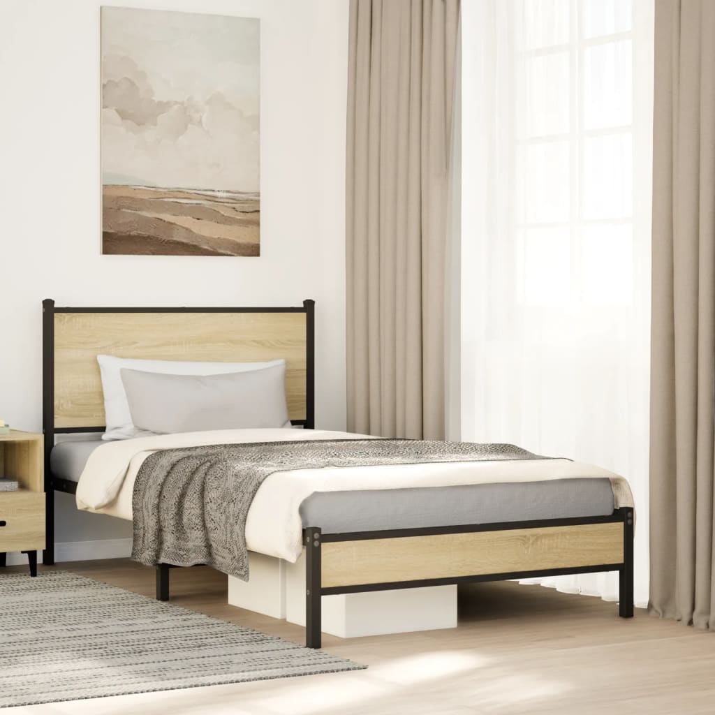 sengeramme uden madras 100x190 cm metal sonoma-eg