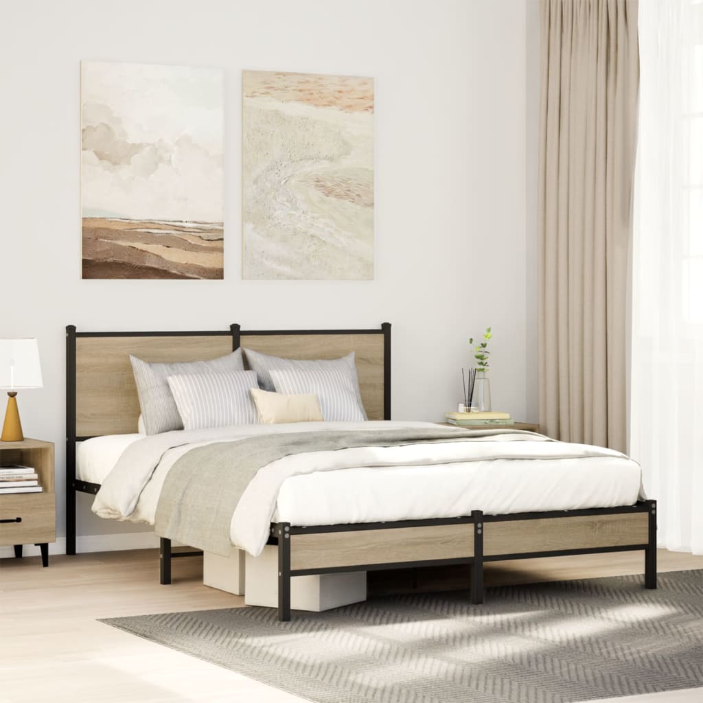 sengeramme uden madras 150x200 cm metal sonoma-eg