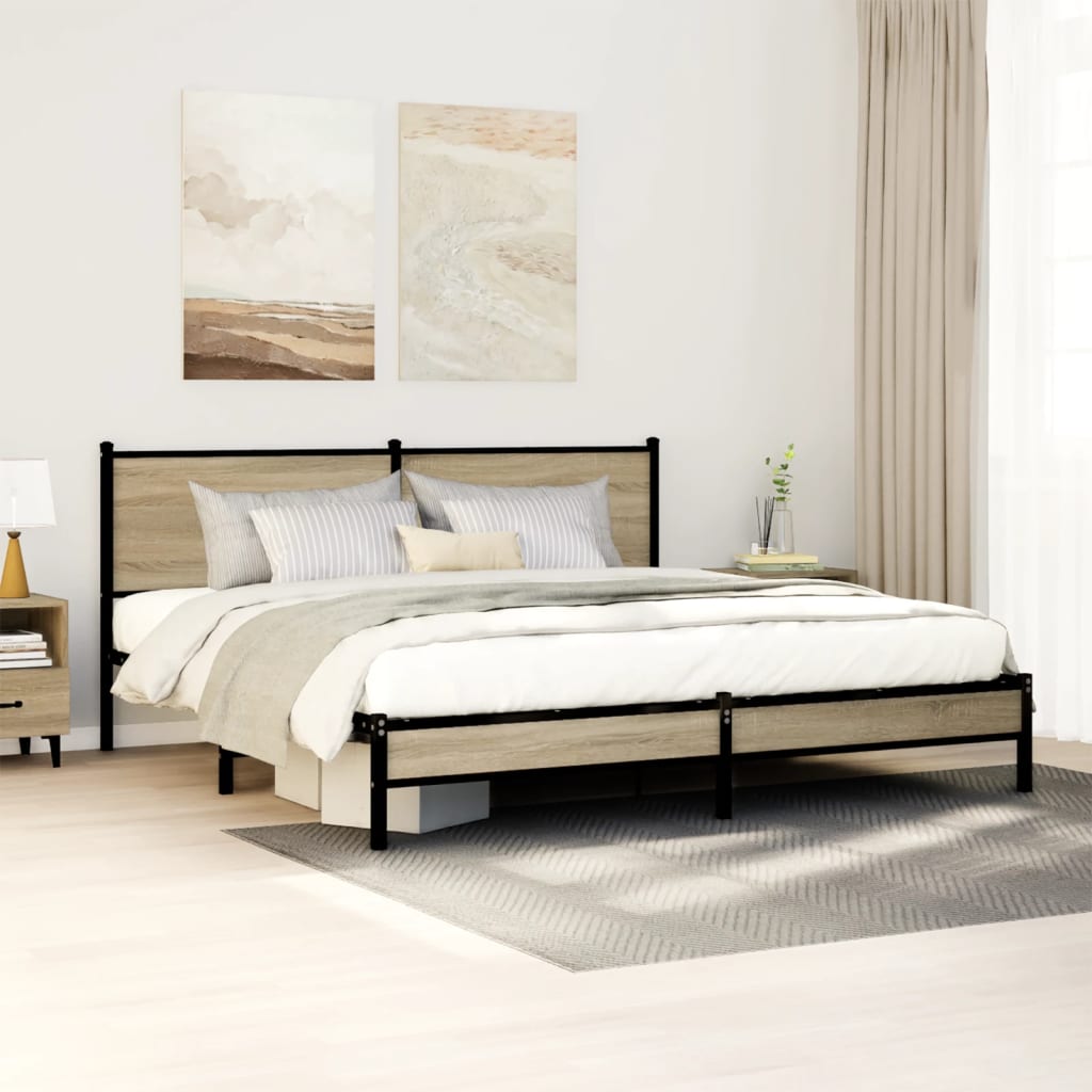 sengeramme uden madras 160x200 cm metal sonoma-eg