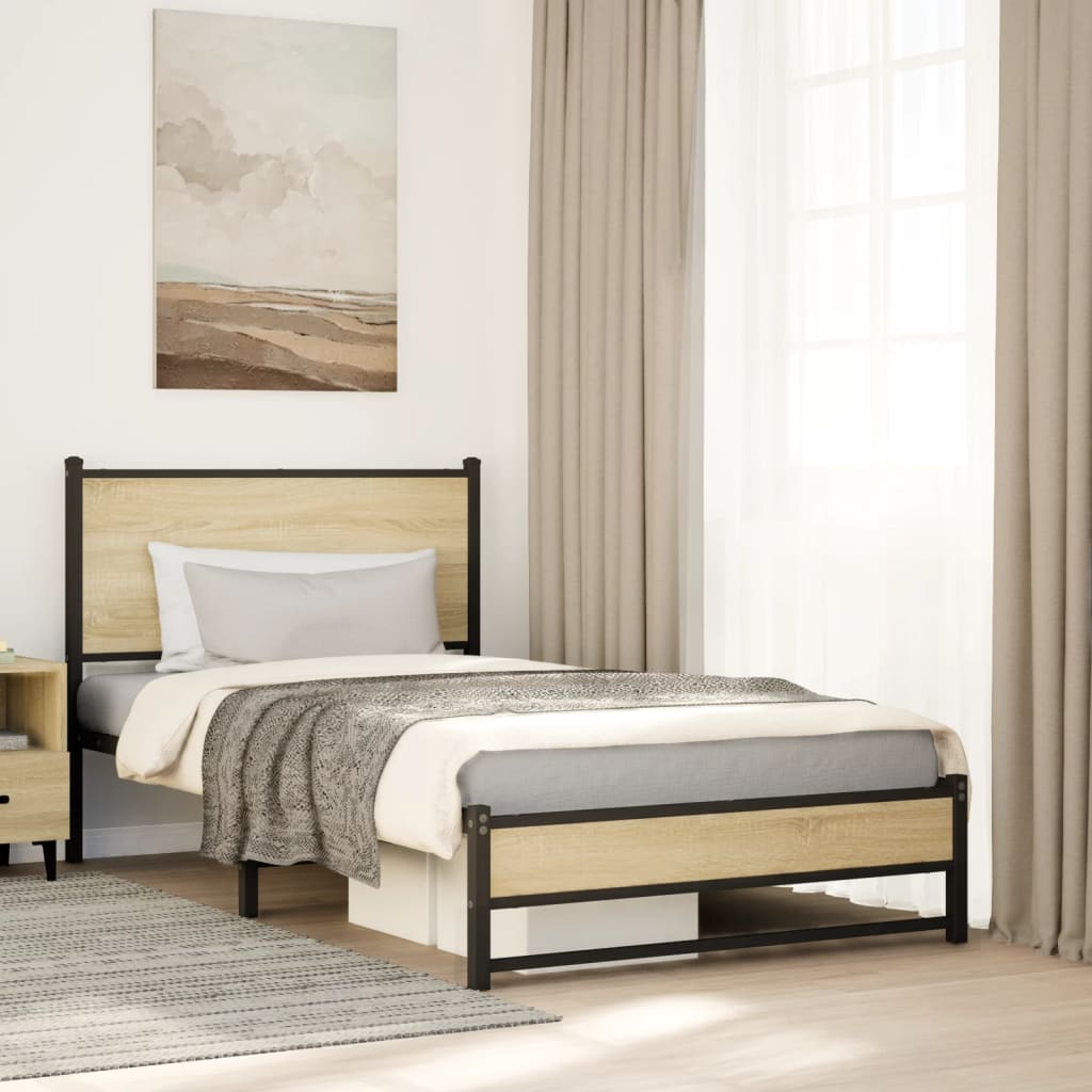 sengeramme uden madras 107x203 cm metal sonoma-eg