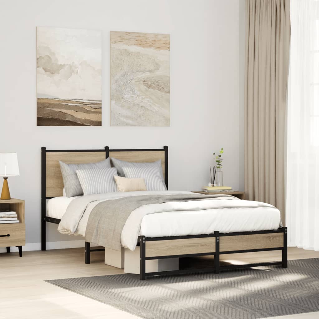 sengeramme uden madras 120x200 cm metal sonoma-eg
