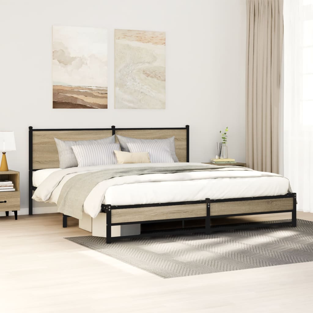 sengeramme uden madras 160x200 cm metal sonoma-eg