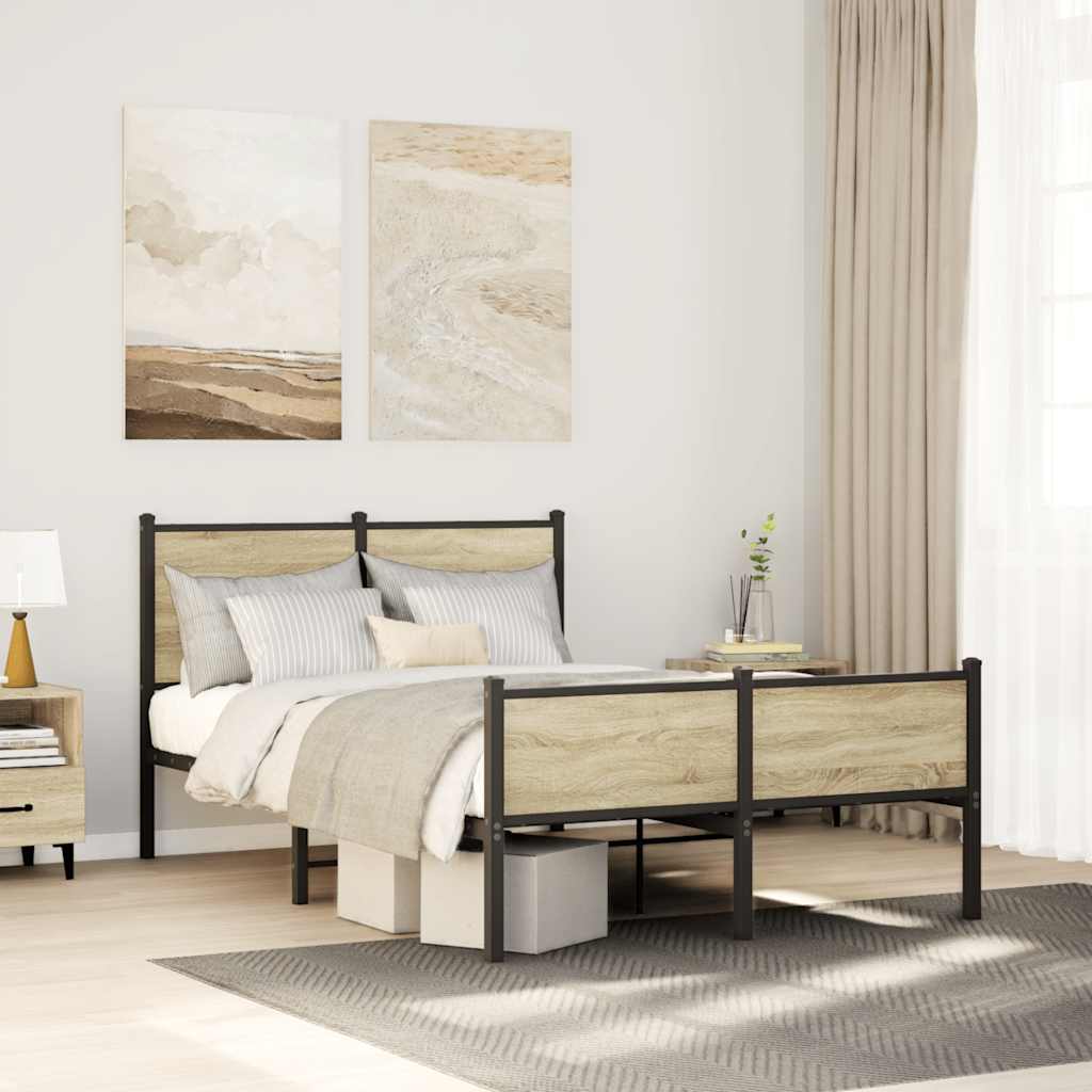 sengeramme uden madras 120x200 cm metal sonoma-eg
