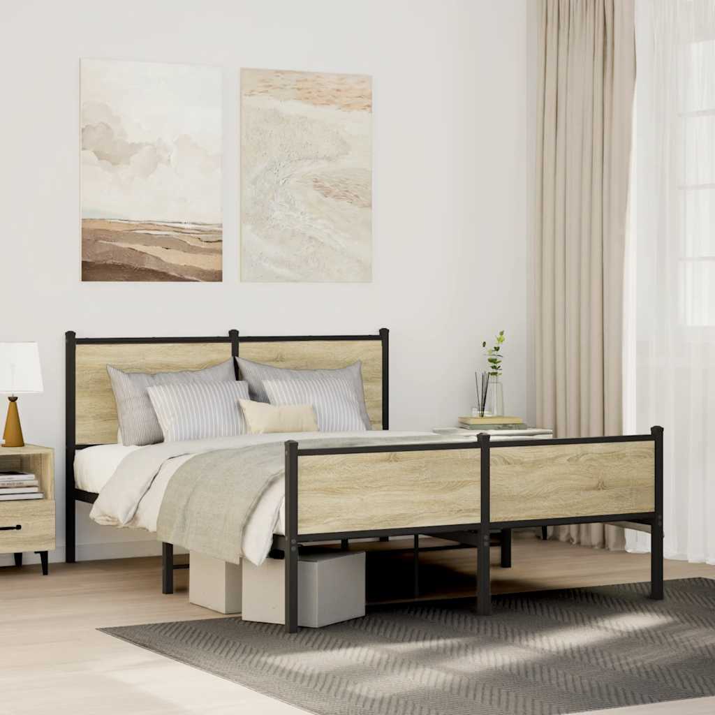 sengeramme uden madras 140x200 cm metal sonoma-eg
