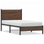 sengeramme 90x190 cm uden madras metal brun egetræsfarve