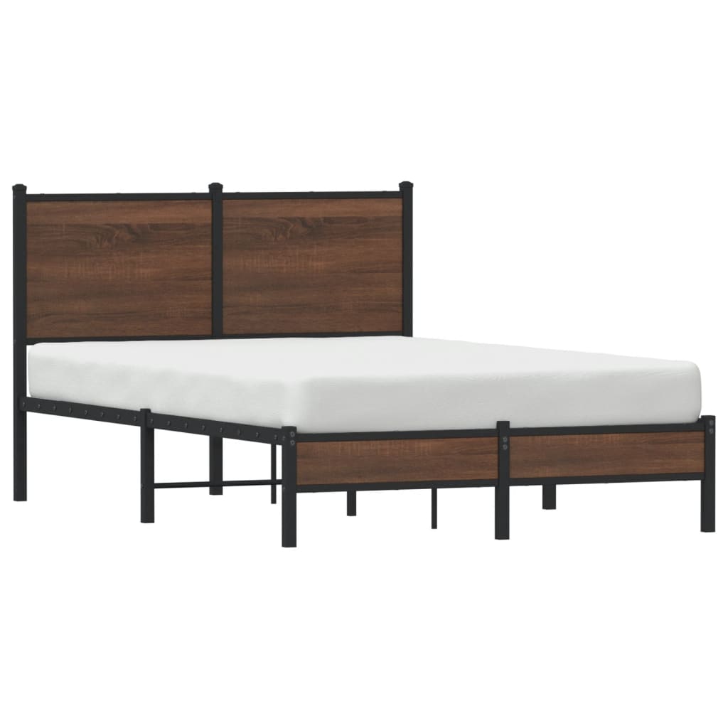 sengeramme 120x200 cm uden madras metal brun egetræsfarve