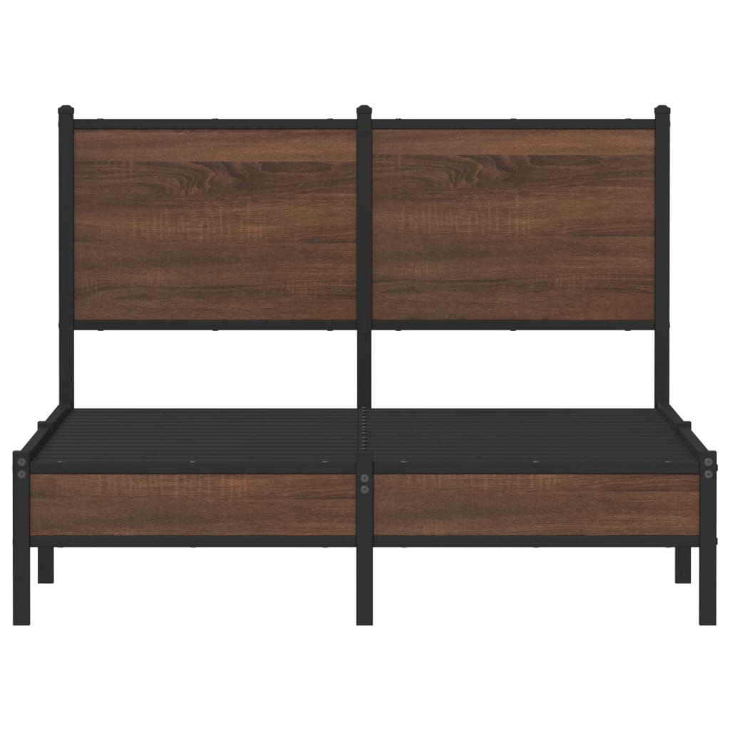 sengeramme 120x200 cm uden madras metal brun egetræsfarve
