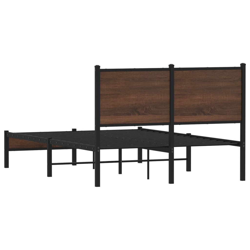sengeramme 120x200 cm uden madras metal brun egetræsfarve