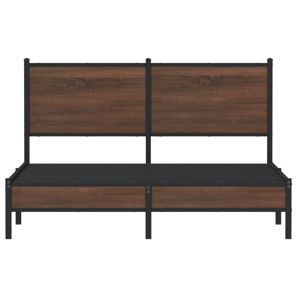 sengeramme uden madras 137x190 cm brun egetræ
