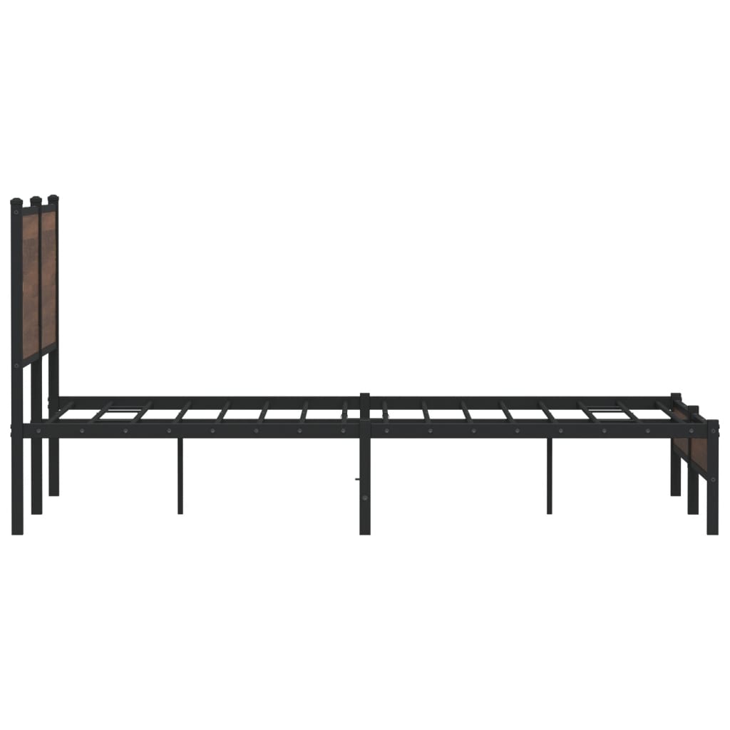 sengeramme 140x200 cm uden madras metal brun egetræsfarve