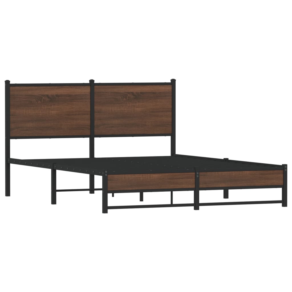 sengeramme uden madras 137x190 cm brun egetræ