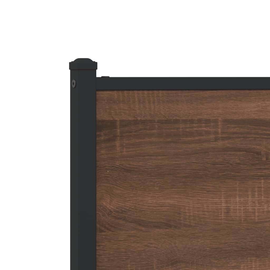 sengeramme 75x190 cm uden madras metal brun egetræsfarve