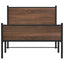 sengeramme 107x203 cm uden madras metal brun egetræsfarve