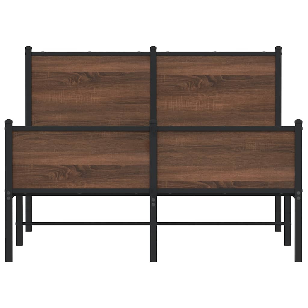 sengeramme 120x190 cm uden madras metal brun egetræsfarve