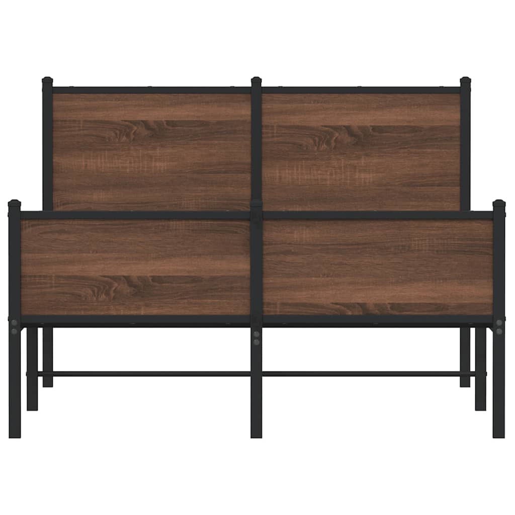 sengeramme 120x200 cm uden madras metal brun egetræsfarve
