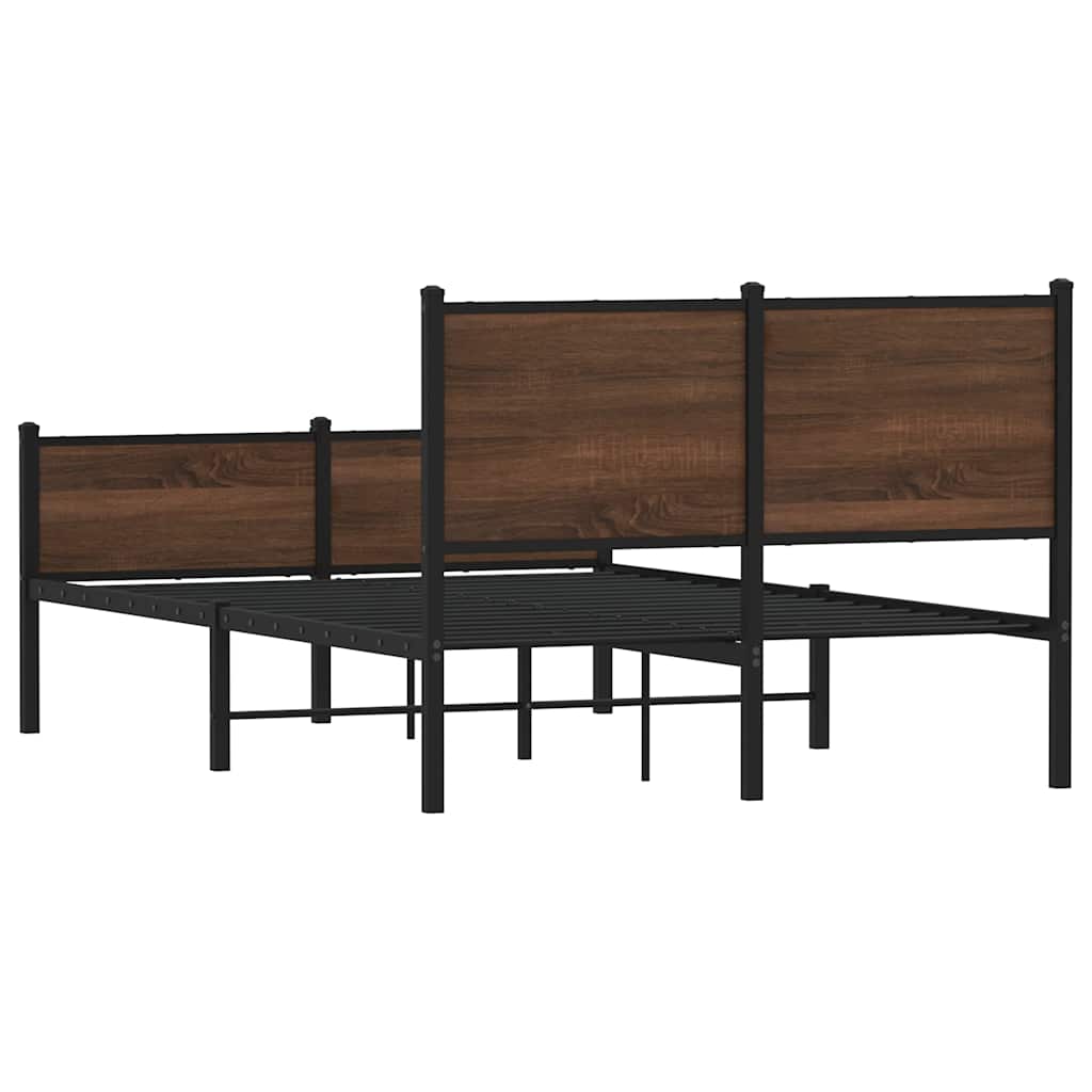 sengeramme 120x200 cm uden madras metal brun egetræsfarve