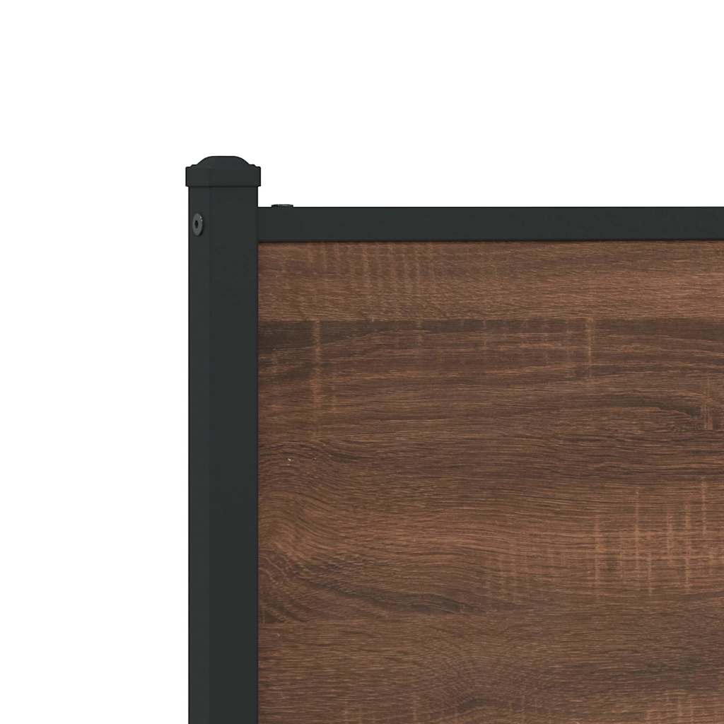sengeramme 120x200 cm uden madras metal brun egetræsfarve