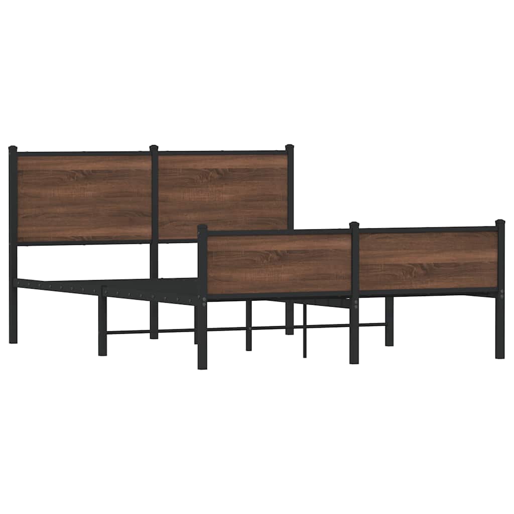 sengeramme uden madras 137x190 cm brun egetræ