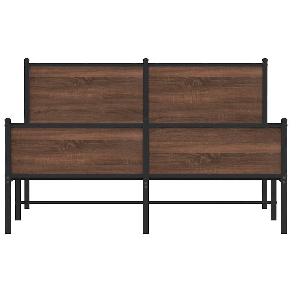 sengeramme uden madras 137x190 cm brun egetræ