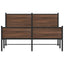 sengeramme 140x190 cm uden madras metal brun egetræsfarve