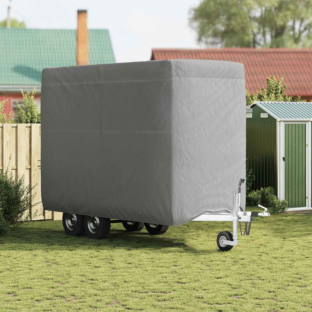hestetrailerovertræk 376x168x240 cm ikke-vævet stof grå