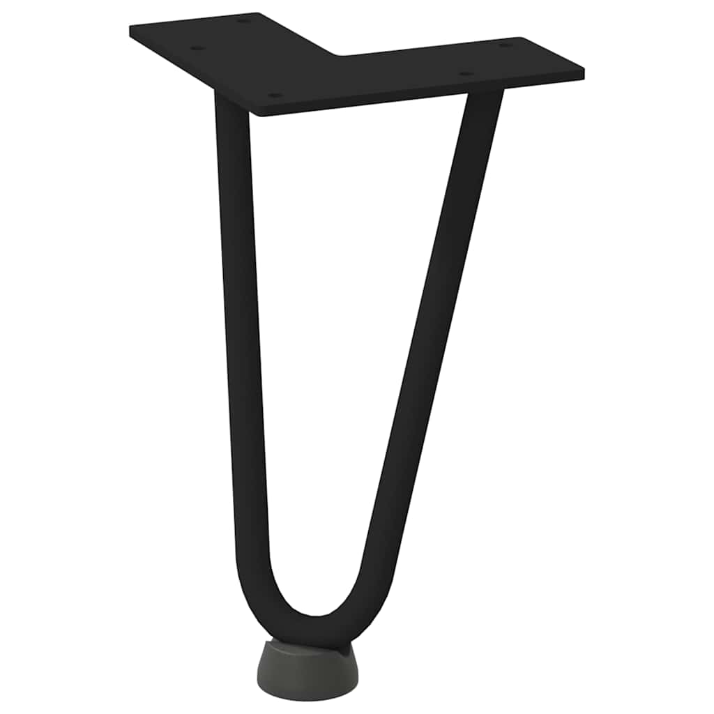 hårnåleben til sofabord 4 stk. sort 20 cm massivt stål