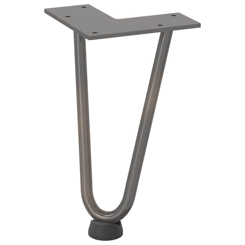 hårnåleben til sofabord 4 stk. naturstål 20 cm massivt stål