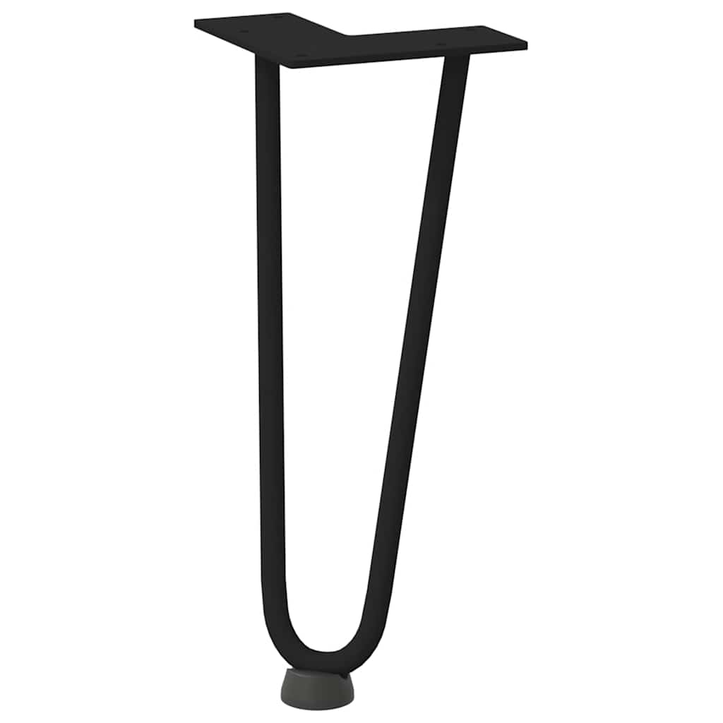hårnåleben til sofabord 4 stk. sort 30 cm massivt stål