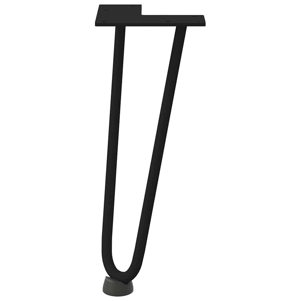 hårnåleben til sofabord 4 stk. sort 30 cm massivt stål