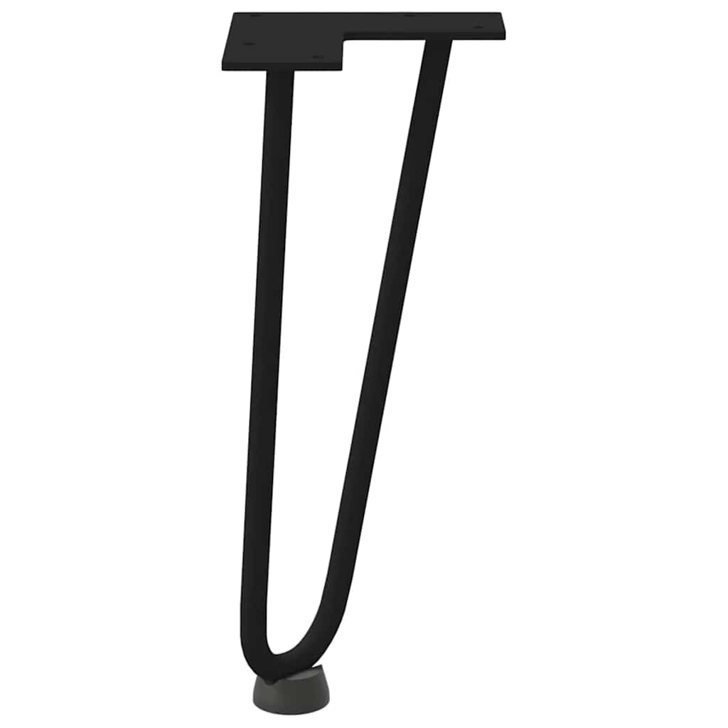hårnåleben til sofabord 4 stk. sort 30 cm massivt stål