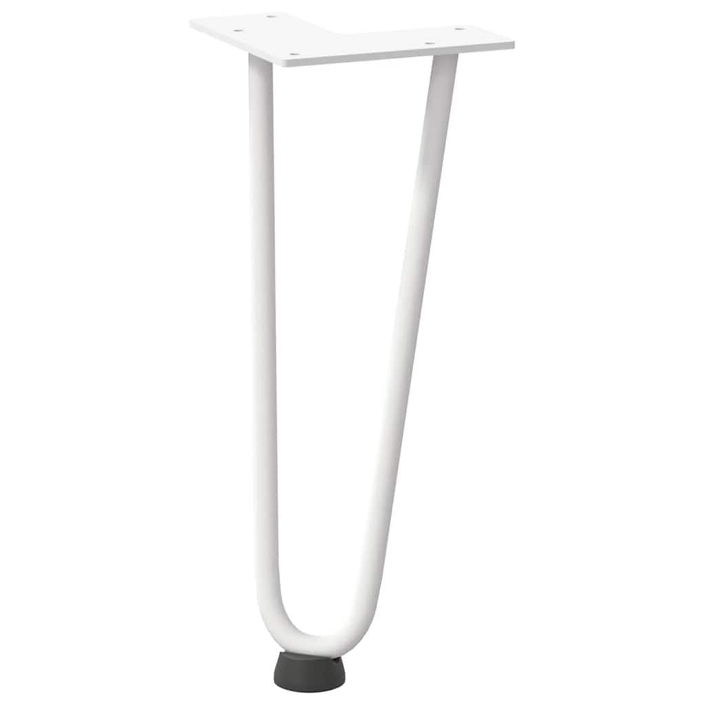 hårnåleben til sofabord 4 stk. hvid 30 cm massivt stål