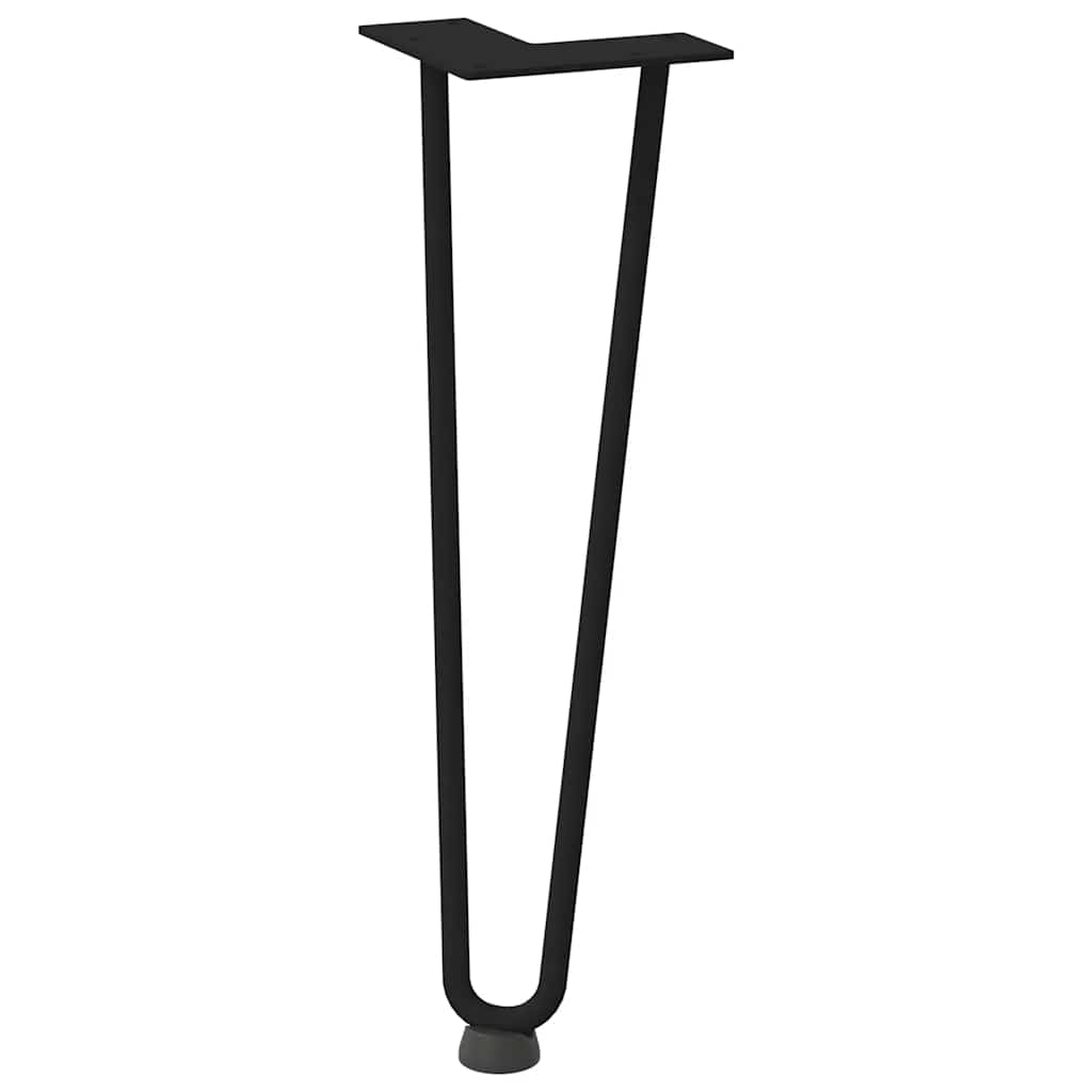 hårnåleben til sofabord 4 stk. sort 42 cm massivt stål