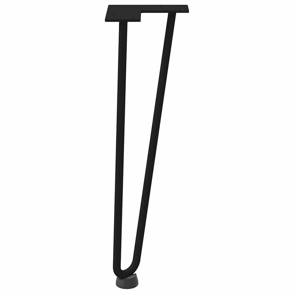 hårnåleben til sofabord 4 stk. sort 42 cm massivt stål