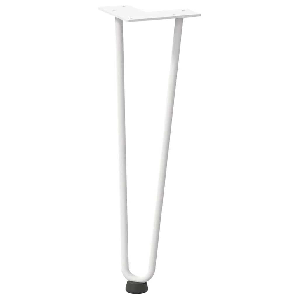 hårnåleben til sofabord 4 stk. hvid 42 cm massivt stål