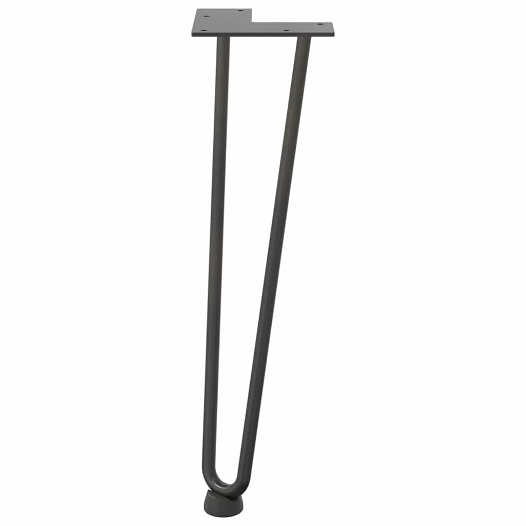 hårnåleben til sofabord 4 stk. antracit 42 cm massivt stål