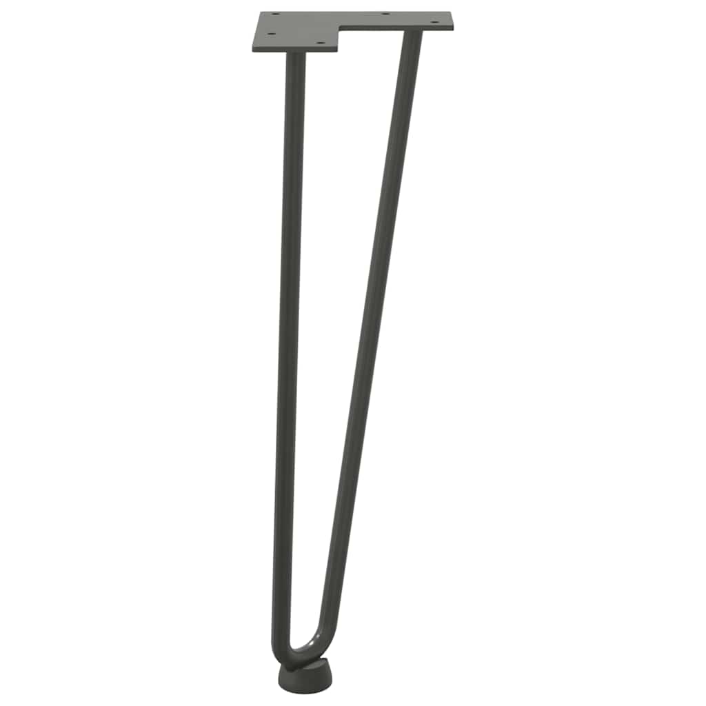 hårnåleben til sofabord 4 stk. antracit 42 cm massivt stål