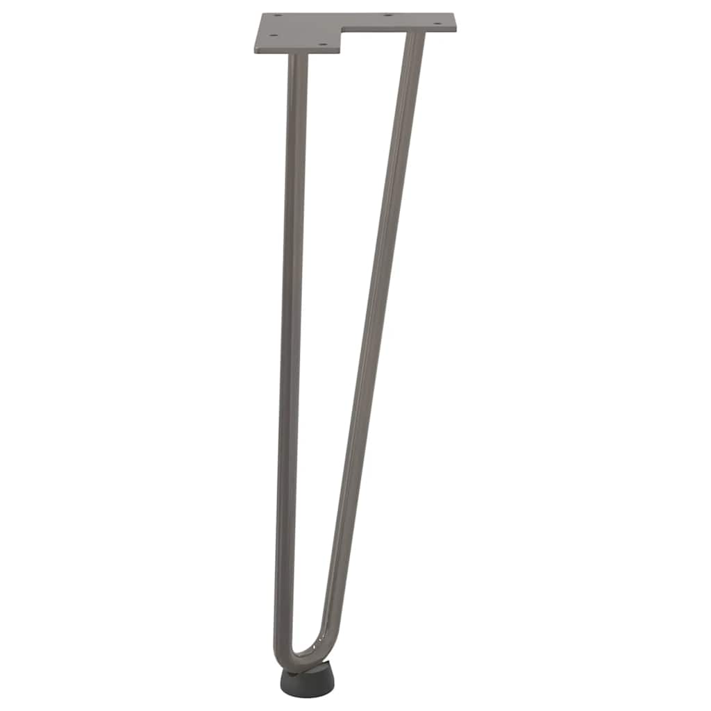 hårnåleben til sofabord 4 stk. naturstål 42 cm massivt stål