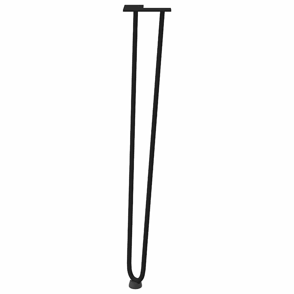 hårnåleben til konsolborde 4 stk. sort 72 cm massivt stål