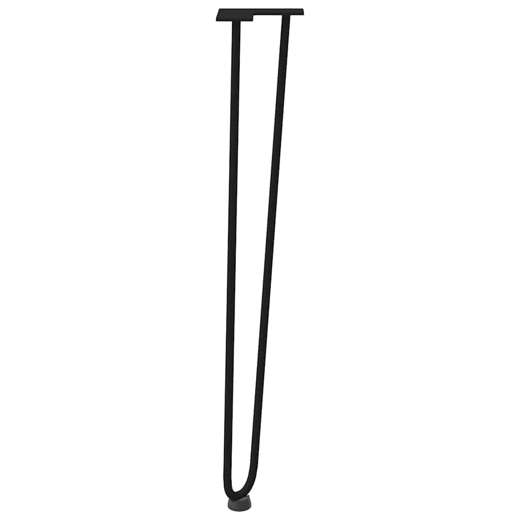 hårnåleben til konsolborde 4 stk. sort 72 cm massivt stål