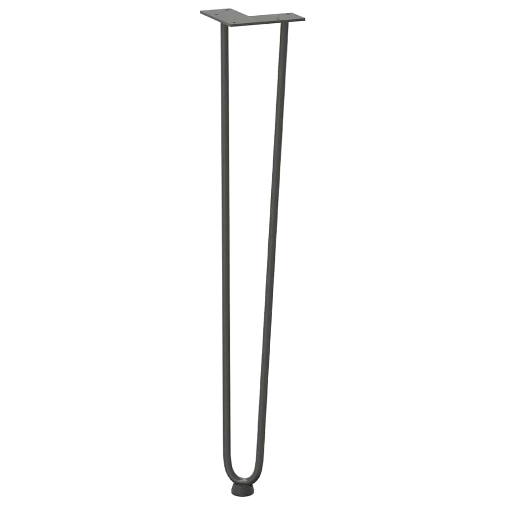 hårnåleben til konsolborde 4 stk. antracit 72 cm massivt stål