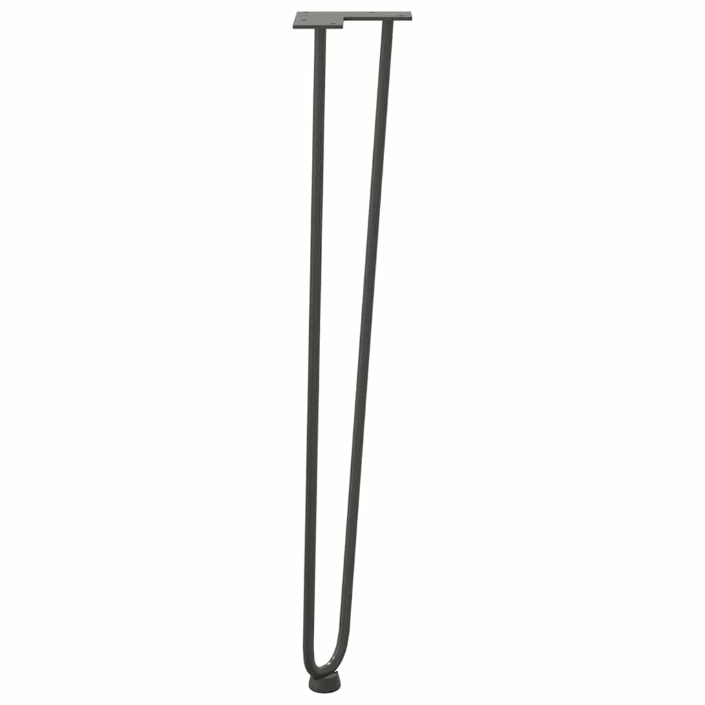 hårnåleben til konsolborde 4 stk. antracit 72 cm massivt stål