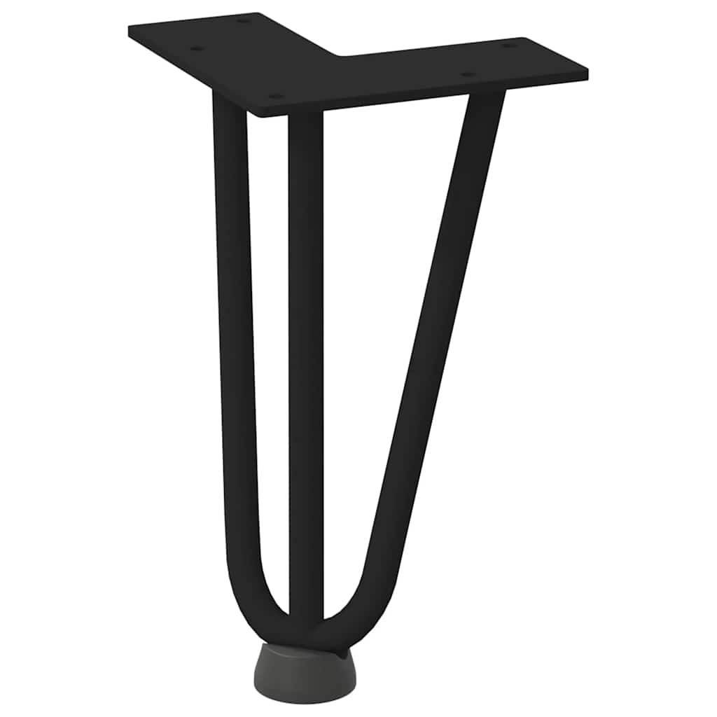 hårnåleben til sofabord 4 stk. sort 20 cm massivt stål
