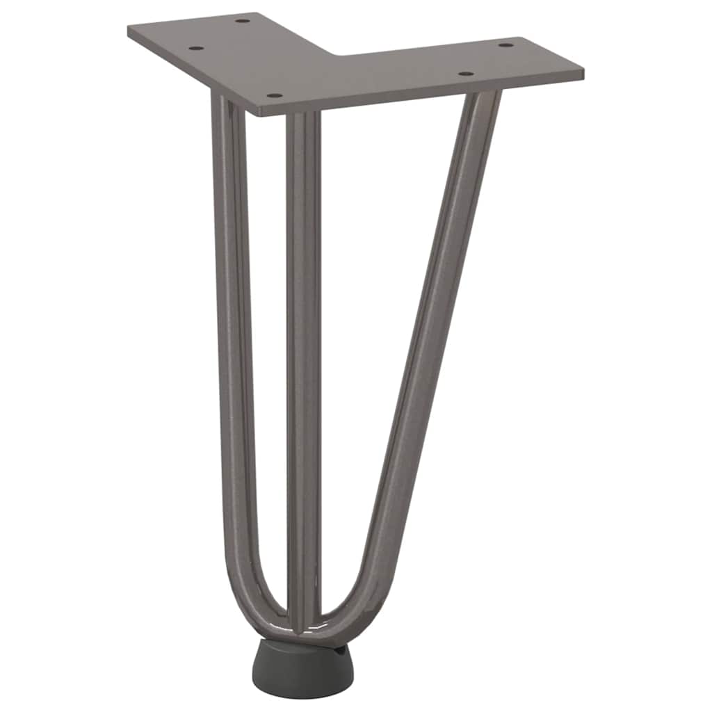 hårnåleben til sofabord 4 stk. naturstål 20 cm massivt stål