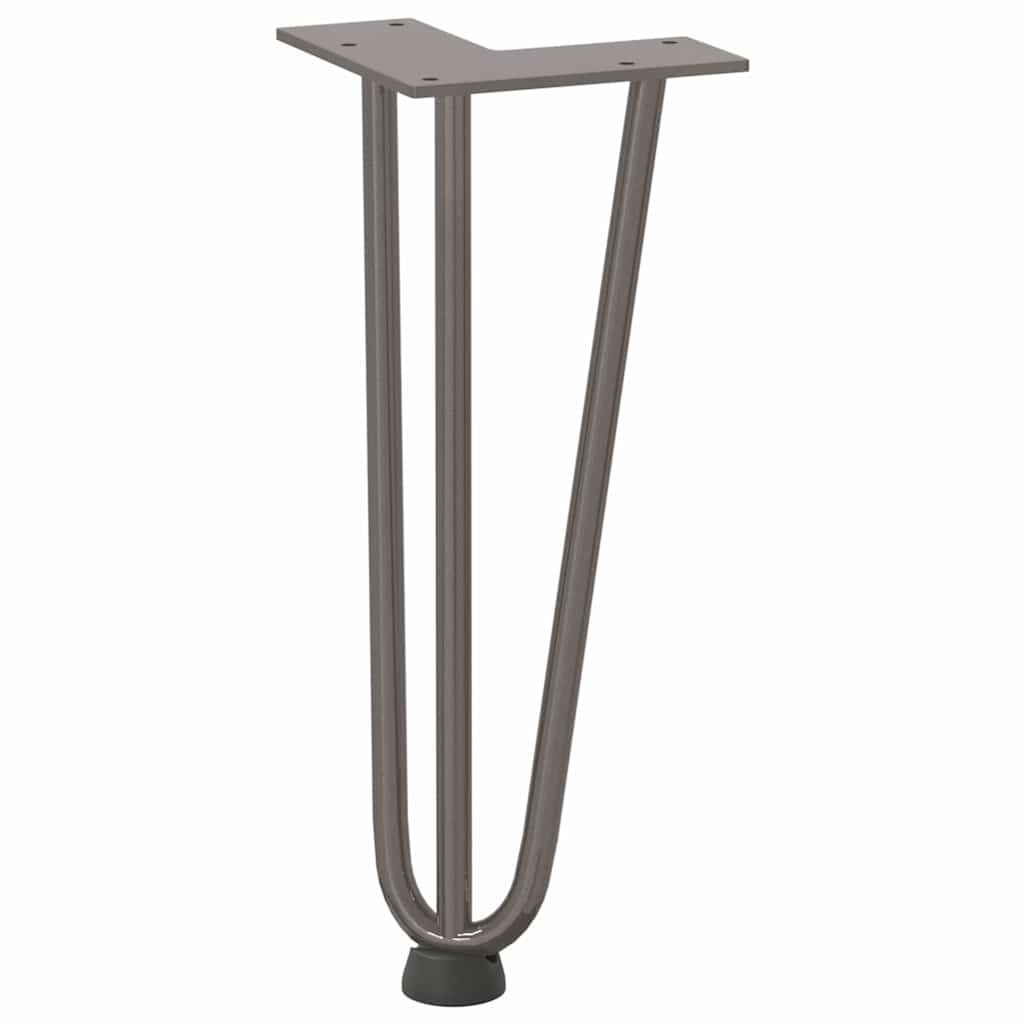 hårnåleben til sofabord 4 stk. naturstål 30 cm massivt stål
