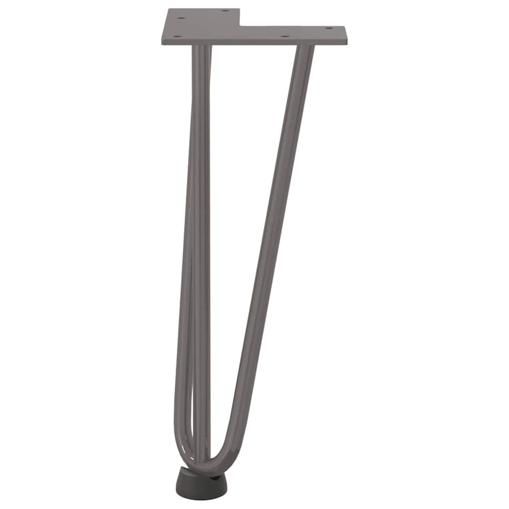 hårnåleben til sofabord 4 stk. naturstål 30 cm massivt stål