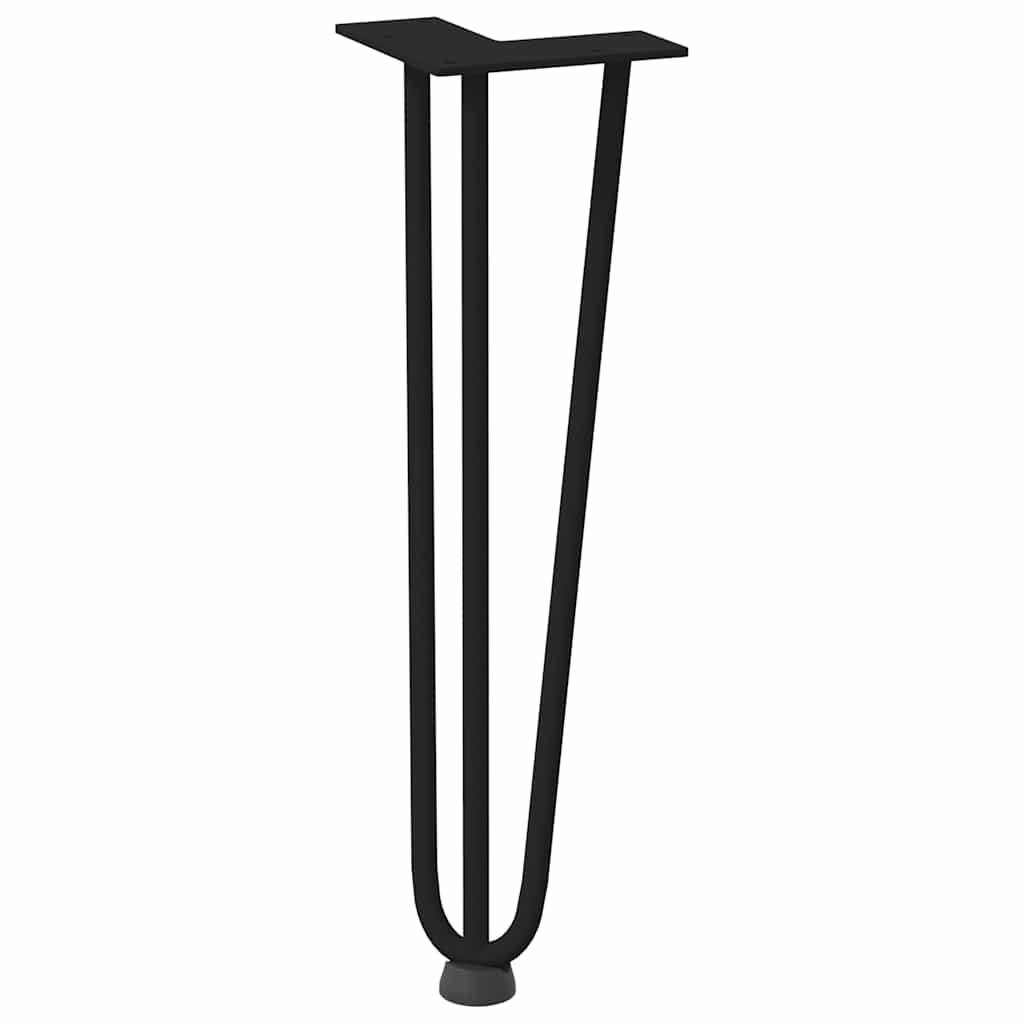hårnåleben til sofabord 4 stk. sort 42 cm massivt stål