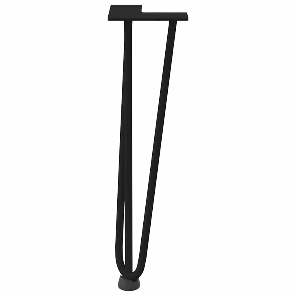 hårnåleben til sofabord 4 stk. sort 42 cm massivt stål