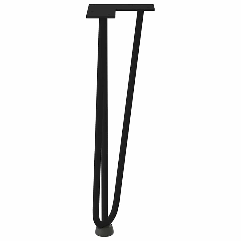 hårnåleben til sofabord 4 stk. sort 42 cm massivt stål